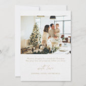 フォトカード付きミニマルなクリスマス 招待状 (裏面)