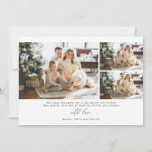 フォトカード付きミニマルなクリスマス 招待状 (裏面)