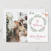 フォトカード付きミニマルなクリスマス 招待状 (正面)