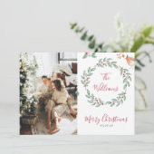 フォトカード付きミニマルなクリスマス 招待状 (スタンド正面)