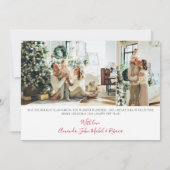 フォトカード付きミニマルなクリスマス 招待状 (裏面)