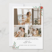 フォトカード付きミニマルなクリスマス 招待状 (裏面)