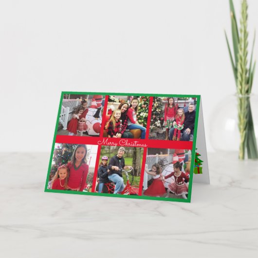フォトカード祖父母6ギャラリー写真クリスマス シーズンカード (正面)