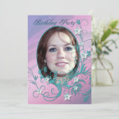 フォトカード誕生日パーティーの招待 招待状 (スタンド正面)