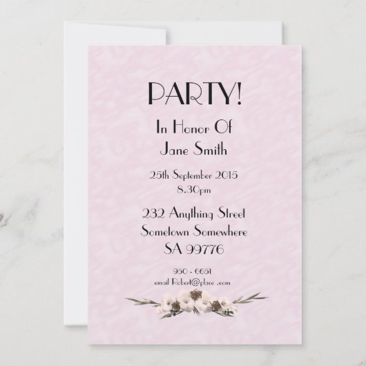 フォトカード誕生日パーティーの招待 招待状 (裏面)