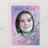 フォトカード誕生日パーティーの招待 招待状 (正面/裏面)