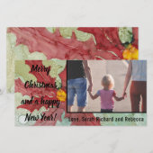 フォトカード「ポインセチア・レッズ&グリーン」 シーズンカード (正面/裏面)