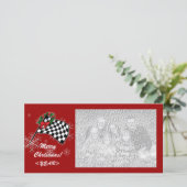 フォトカード – レーシングフラッグクリスマス シーズンカード (スタンド正面)