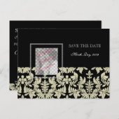 フォトカード、白黒が日付はがきを保存 案内ポストカード (正面/裏面)