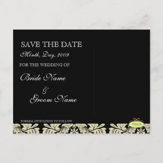 フォトカード、白黒が日付はがきを保存 案内ポストカード (裏面)