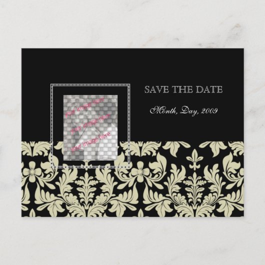 フォトカード、白黒が日付はがきを保存 案内ポストカード (正面)