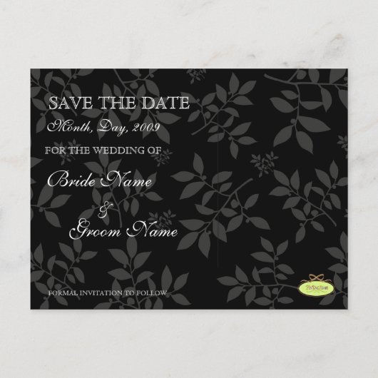 フォトカード、白黒が日付はがきを保存 案内ポストカード (裏面)