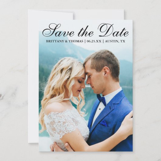 フォトカードSBモダンの日付の保存 セーブザデート (正面)