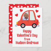 フォトカーバレンタインデーのカード ポストカード (正面/裏面)
