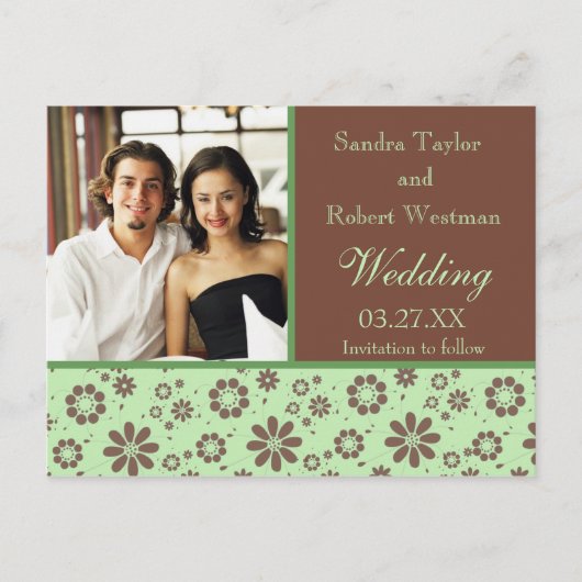 フォトカー結婚ドのテンプレート 案内ポストカード (正面)