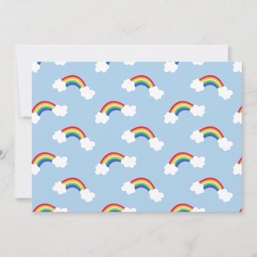 フォトガールお洒落レインボー名門私立校風のバースデーパーティー 招待状 (裏面)