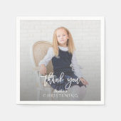 フォトガールエレガント金ゴールドクロス《キリスト教》洗礼式や命名式 スタンダードカクテルナプキン (正面)