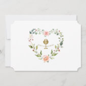 フォトガールエレガント金ゴールド聖餐式 招待状 (裏面)