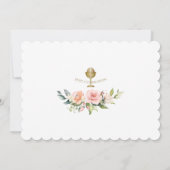 フォトガールエレガント金ゴールド聖餐式 招待状 (裏面)