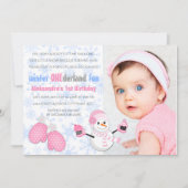 フォトガールズウィンターワンダーランド誕生日パーティー 招待状 (正面)