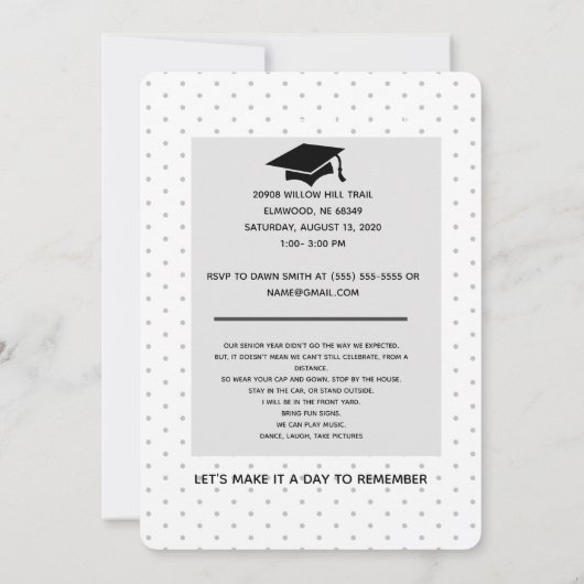 フォトガールズ卒業パーティー招待状の追加 案内状 (裏面)