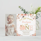 フォトガールズ素朴秋カボチャ1st誕生日 招待状 (スタンド正面)