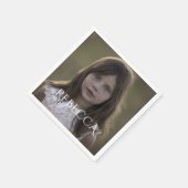 フォトガールパーソナライズされたー誕生日パーティー紙 スタンダードカクテルナプキン (角)