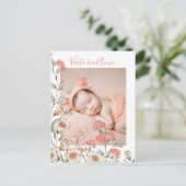 フォトガールフローラ予算誕生のお知らせ ポストカード (スタンド正面)