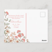 フォトガールフローラ予算誕生のお知らせ ポストカード (裏面)