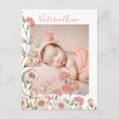 フォトガールフローラ予算誕生のお知らせ ポストカード (正面)