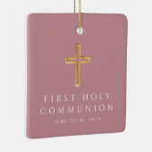 フォトガール宗教クロスピンク第一聖餐式 セラミックオーナメント (右)