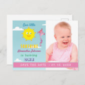 フォトガール1st Birthday日付の保存 案内ポストカード (正面/裏面)