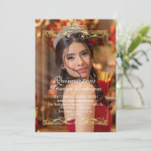 フォトキエレガントンチェニェラ金ゴールド招待状 招待状 (スタンド正面)