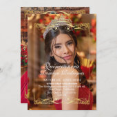 フォトキエレガントンチェニェラ金ゴールド招待状 招待状 (正面/裏面)