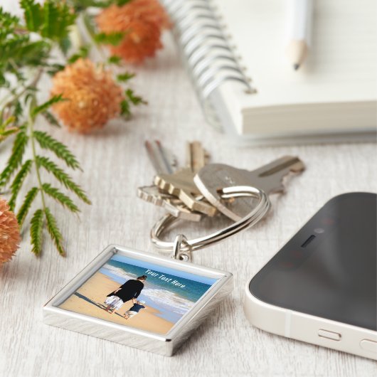 フォトキカスタムーお気に入りのチェインと文字 キーホルダー (側面)