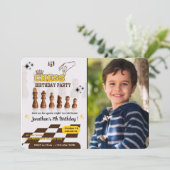 フォトキッズチェス誕生日パーティーの招待状のアップロード 招待状 (スタンド正面)