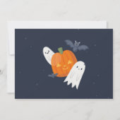 フォトキッズハロウィーン誕生日パーティカボチャ少年 招待状 (裏面)