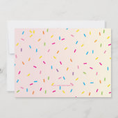 フォトキッズパーティー招待状レトロアイスクリームコーンピンク 招待状 (裏面)