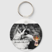 フォトキパーソナライズされたーのチェーンboho deerバックヘッドB キーホルダー (正面)