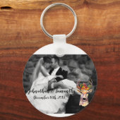 フォトキパーソナライズされたーのチェーンboho deerバックヘッドB キーホルダー (正面)