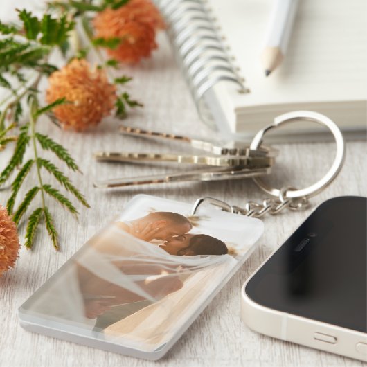 フォトキパーソナライズされたーチェーンとメッセーカスタムジ キーホルダー (正面右)