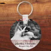 フォトキパーソナライズされたーチェーンカントリーウッド鍵to m キーホルダー (正面)