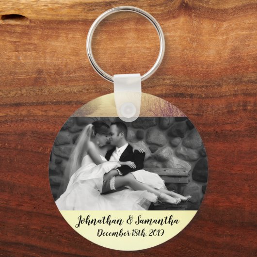 フォトキパーソナライズされたーチェーンサンライズ経路の歩道 キーホルダー (正面)