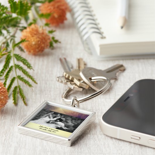 フォトキパーソナライズされたーチェーンサンライズ経路の歩道 キーホルダー (側面)