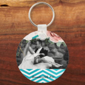 フォトキパーソナライズされたーチェーンジオメトリバラ山形 キーホルダー (正面)