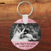 フォトキパーソナライズされたーチェーンバラ金ゴールドグリッター キーホルダー (正面)