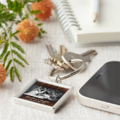 フォトキパーソナライズされたーチェーンバーンウッドカントリーラス キーホルダー (側面)