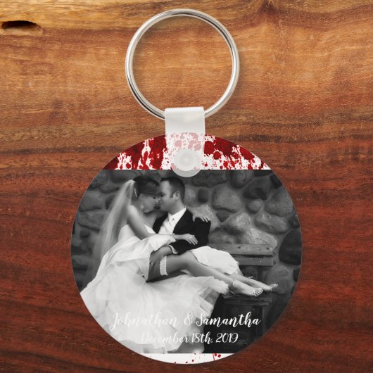 フォトキパーソナライズされたーチェーンブラッド(ばちゃばちゃ)跳ねるヴァンピール キーホルダー (正面)