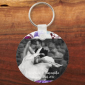 フォトキパーソナライズされたーチェーンラベンダーハイビスカスo キーホルダー (正面)