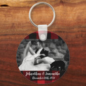 フォトキパーソナライズされたーチェーンレッドバッファロープリッドベア キーホルダー (正面)